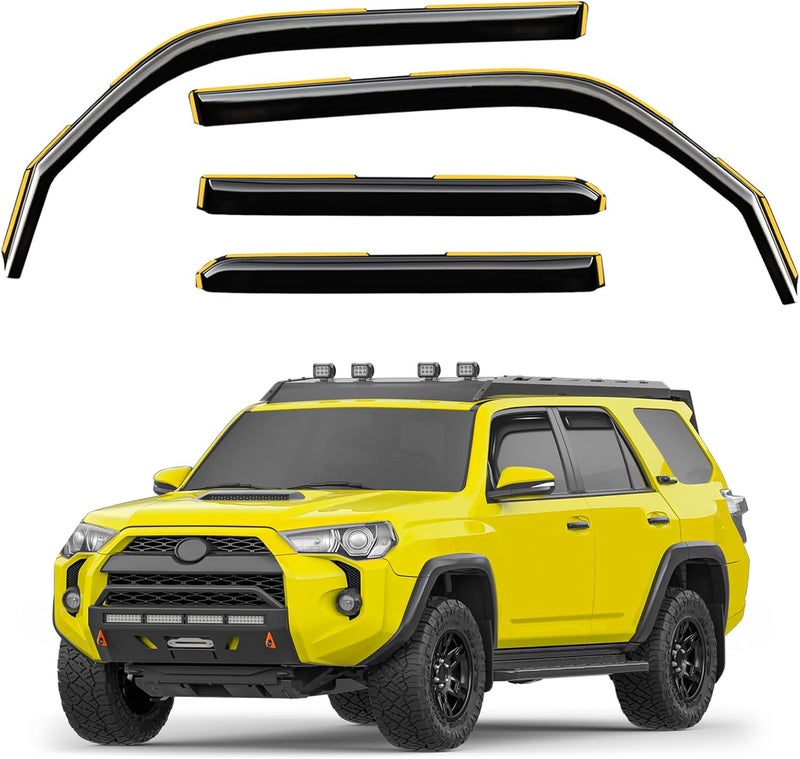 Deejecsun in-Channel Window Rain Guards Fit for Toyota 4Runner 2010-2024 Extra Durable Window Deflectors Vent Visors Vent Shades Window Visors Rain Guard Exterior Car Accessories - 4 pcs - Image 1